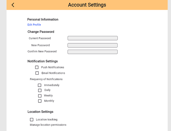 accountsetting screen