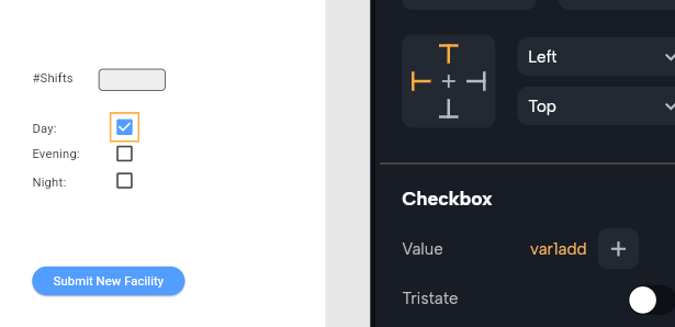 checkbox value